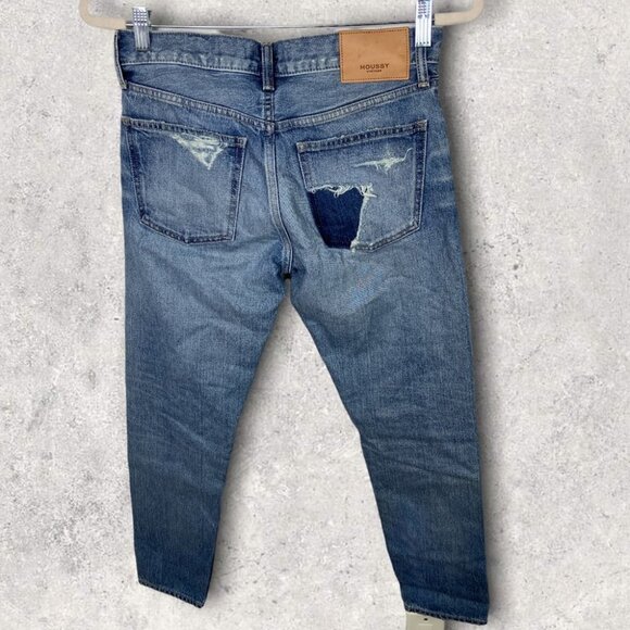 NEW Moussy Vintage Japanese Denim‎ Distressed Straight Blue Jeans Size 26 Button - Picture 5 of 16